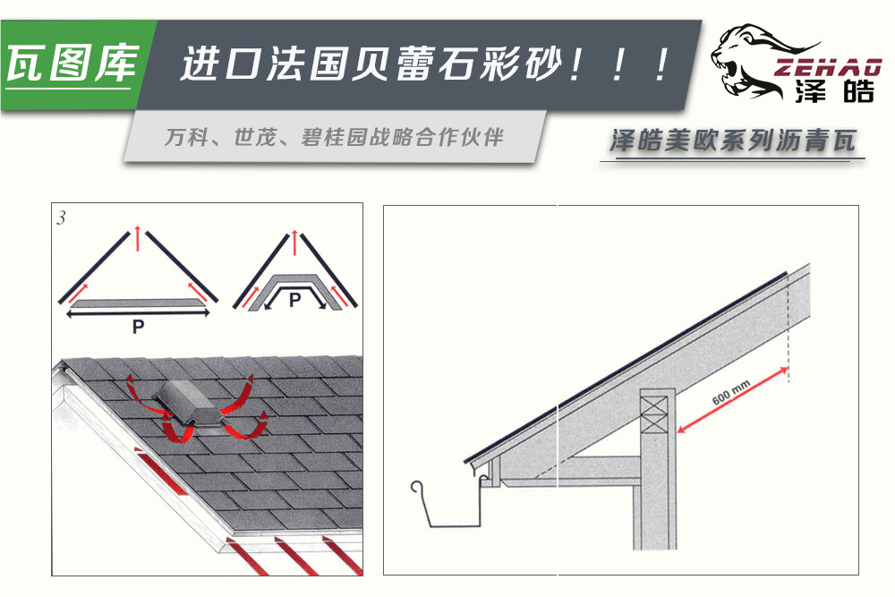 彩色沥青瓦屋面防水处理